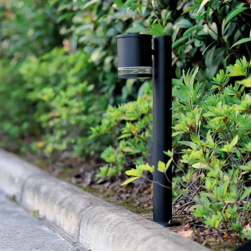 Vista 8 de Luces de camino de paisaje al aire libre, lámpara de bolardo moderna, lámpara de pie de aluminio impermeable con cable con enchufe de bombilla E26