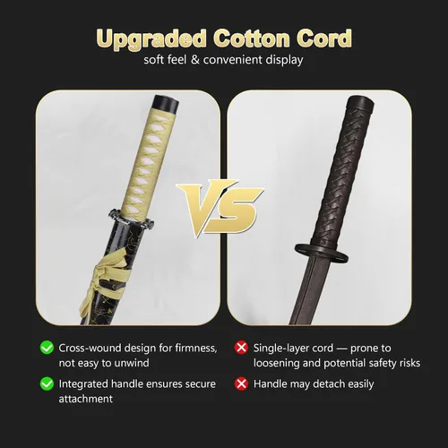 Vista 7 de Espada katana japonesa samurái – Hoja de espiga completa de acero al carbono real sin afilar, espada tradicional de práctica de Iaido