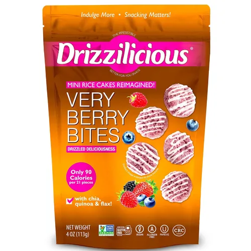 Vista 16 de Drizzilicious Mini Tortas de Arroz Sabor Pastel de Cumpleaños - Crujientes de Arroz, Aperitivo Saludable para Adultos y Niños, Tortas de Arroz