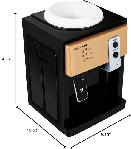 Vista 10 de Dispensador de agua eléctrico para encimera de mesa, máquina de agua potable fría y caliente de alta calidad, con carga superior, mini dispensador