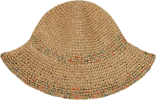 Vista 2 de Sombrero de paja para mujer, sombrero de playa plegable, sombrero de ala ancha