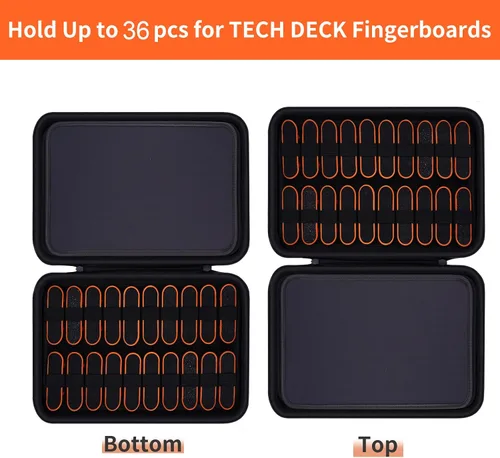 Vista 4 de Funda para patinetas Tech Deck Ultra DLX, mini patinetas portátiles, funda de transporte de viaje para patinetas coleccionables y accesorios