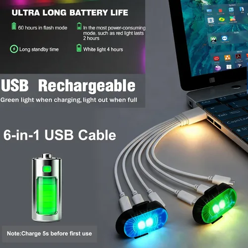 Vista 6 de Mini luces LED estroboscópicas intermitentes inalámbricas con control remoto para automóvil, luces subterráneas para motocross, Ebike, 8