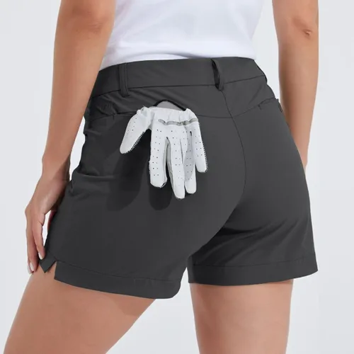 Vista 9 de Willit Pantalones cortos de golf de 4.5 pulgadas para mujer, de secado rápido, casuales, con bolsillos, resistentes al agua