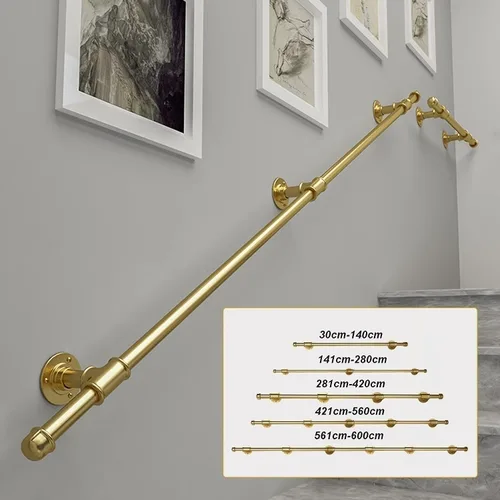 Vista 2 de Pasamanos para escaleras interiores y exteriores, barandillas de escalera barandilla de seguridad para niños mayores con soportes de pared, hierro