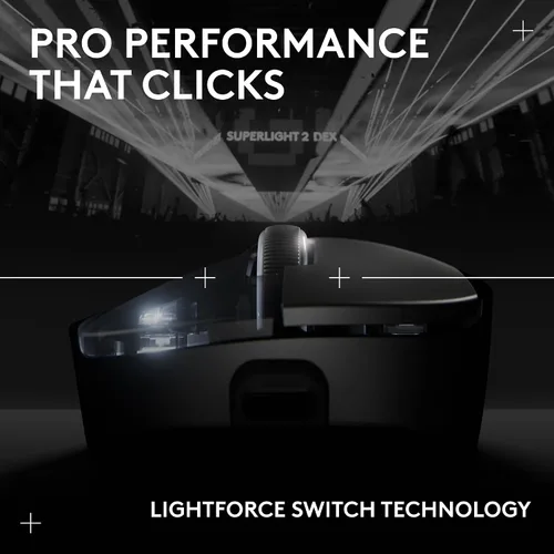 Vista 7 de Logitech G PRO X Superlight 2 DEX Lightspeed - Mouse inalámbrico para juegos, 2.12 onzas, calidad profesional con 5 botones programables, carga