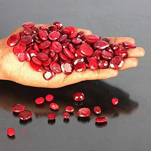 Vista 2 de GEMHUB Tamaño del anillo preciosa paloma africana rubí rojo sangre aproximadamente 100 quilates7 piezas de piedras preciosas sueltas lote rubí julio