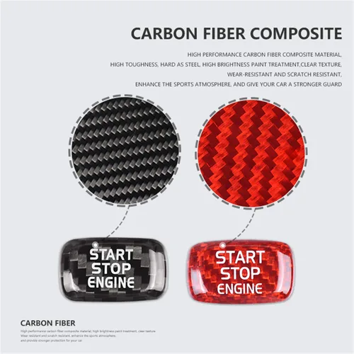 Vista 4 de MissBlue Pegatinas De Botón De Encendido De Coche De Fibra De Carbono Real Para Volvo, Botón De Parada De Arranque Del Motor Automático Para Volvo