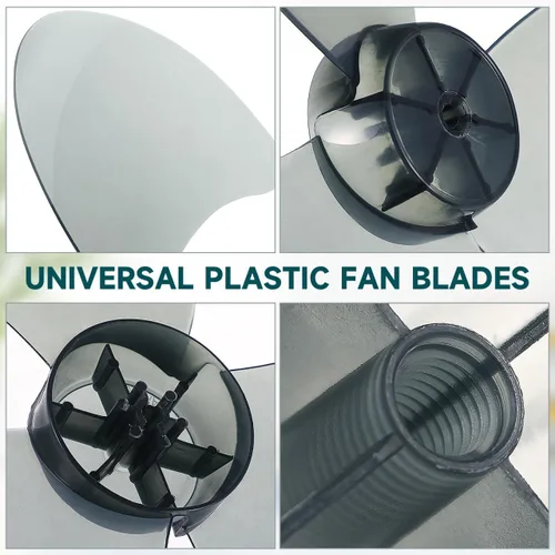 Vista 7 de Angoily Cuchillas de repuesto con cubierta de tuerca para mesa doméstica y ventiladores de pie, cuchillas de plástico fáciles de instalar