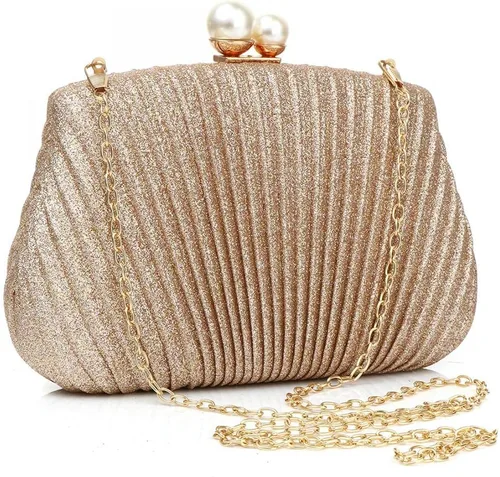 Vista 3 de YYW Bolsos de mano para mujer, elegante bolso de mano de noche con perlas para mujer, boda, cóctel, fiesta, bolso de mano