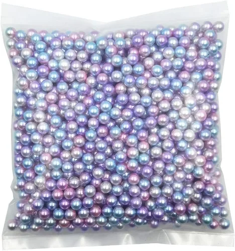 Vista 29 de INSPIRELLE 2600 perlas de imitación de ABS negras sin perforar para rellenos de jarrón, cuentas de maquillaje sin agujero de 0.236 pulgadas