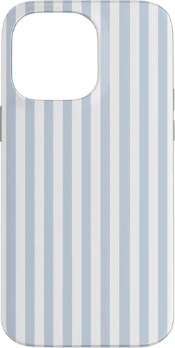 Vista 21 de Funda con patrón geométrico de rayas blancas y azul claro para iPhone 17