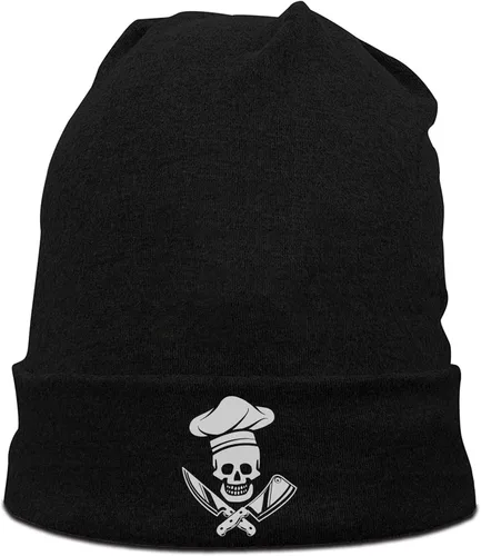 Vista 2 de Negi Gorro de punto con diseño de calavera para hombre y mujer, calavera 11