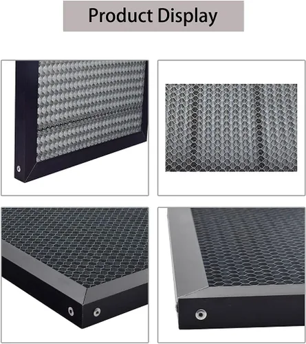 Vista 4 de TEN-HIGH Mesa de trabajo de nido de abeja de aluminio, para máquina grabadora láser de CO2, cortador de máquina de grabado CNC, 12.598 x 8.661 in