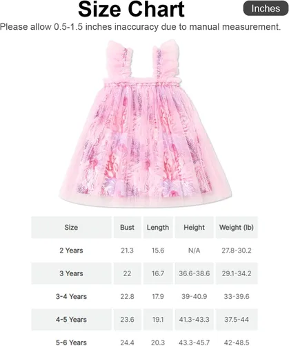 Vista 7 de PATPAT Vestido tutú para niña pequeña, vestidos florales de malla