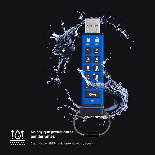 Vista 4 de iStorage datAshur PRO 4 GB Memoria USB encriptada Certificación FIPS 140-2 Nivel 3 Protegida con contraseña Resistente al polvo y al agua