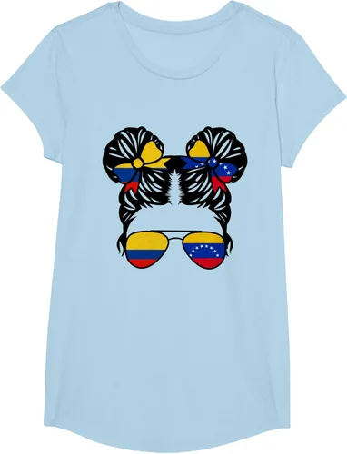 Vista 18 de Camiseta Half Colombian Half Venezolan Girl Colombia Kids Heritage, Gris