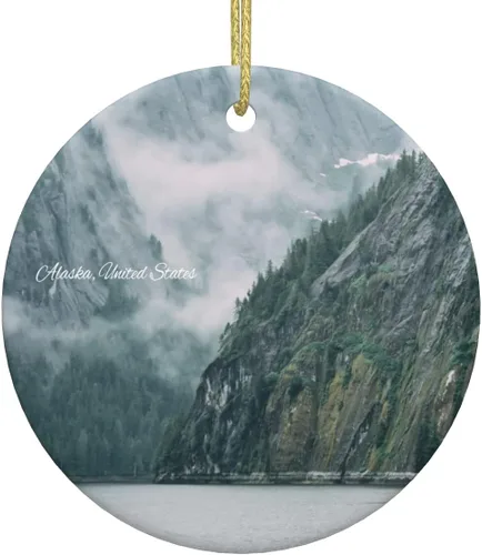 Vista 19 de Abruzzo - Adorno de cerámica de 3 pulgadas impreso de doble cara para Navidad, recuerdo de viaje por la ciudad, adornos colgantes redondos, regalos