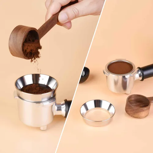 Vista 3 de MATOW Embudo dosificador de espresso de acero inoxidable compatible con portafiltro de 51mm