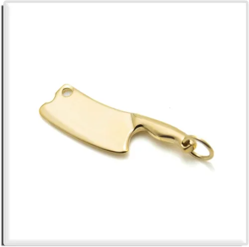 Vista 4 de Xusamss Collar de chef colgante de cuchillo de cocina de acero titanio clásico de moda, cadena de caja de 22 pulgadas
