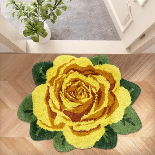 Vista 23 de USTIDE Tapete de baño de rosa esponjoso de 23.6 x 35.4 pulgadas, tapete de baño antideslizante para baño, cocina, sala de estar o dormitorio