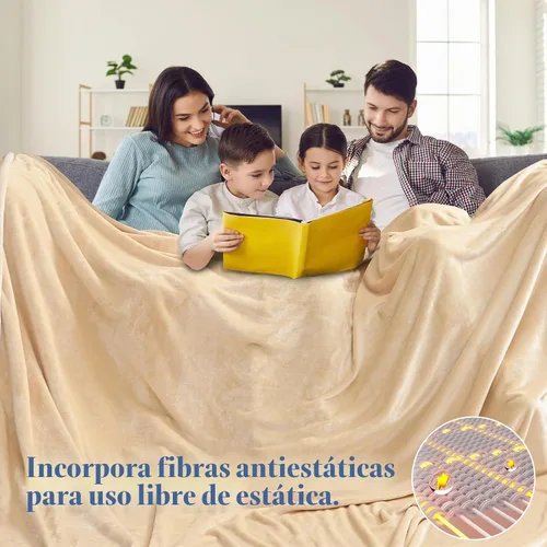 Vista 2 de PHF - Manta de forro polar, tamaño King, 120 x 4.23 – 10.58 oz, ligera, cálida, color beige