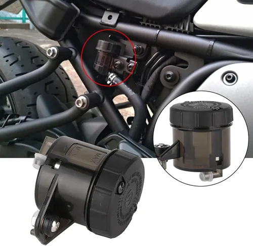 Vista 4 de Acouto Kit de depósito de freno Copa de aceite de motocicleta Universal motocicleta ABS Depósito de líquido de frenos Embrague Cilindro maestro