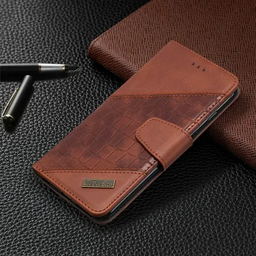 Vista 4 de jioeuinly Case Compatible with Celular Kalley Element 5+Plus Phone Case Flip Stand Cover Stitching Style Wallet Case Brown