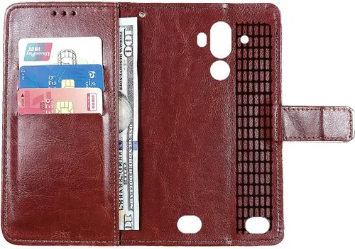 Vista 2 de Stand Premium Retro Business Flip Funda de cuero protector parachoques para BLU Tank Xtreme 5.5 "protección teléfono cubierta piel folio libro Negro