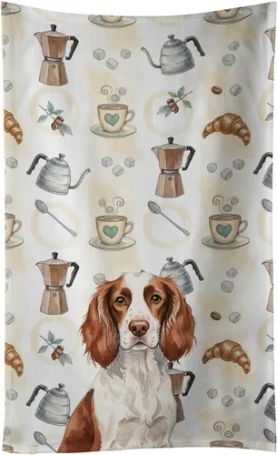 Vista 380 de Caroline's Treasures Afghan Hound - Toalla de cocina para barra de café, terciopelo frontal y lazo de algodón, lavable a máquina Sabueso afgano