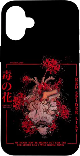 Vista 23 de Carcasa estética para iPhone 17, diseño de lirio de araña roja o Higanbana en Japón