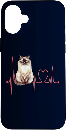 Vista 23 de Himalayan Cat Heartbeat EKG Funny I Love My Cat Case for iPhone 17