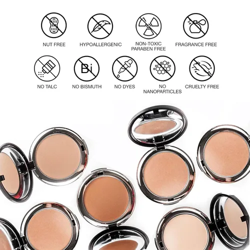 Vista 6 de Bellapierre Base mineral compacta SPF 15 – Base de maquillaje en polvo prensado, corrector, polvo de acabado y fijación, compacta para llevar