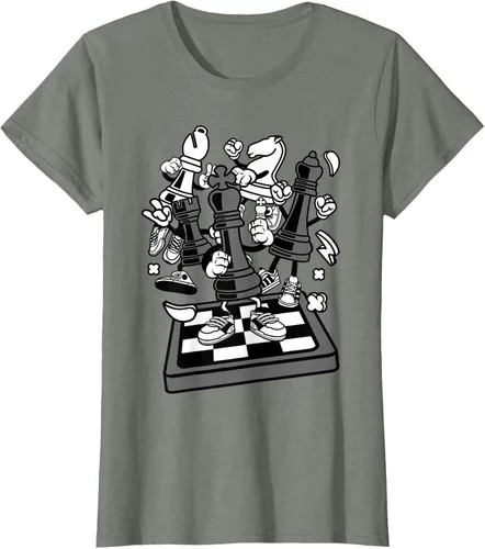 Vista 14 de Figura cómica Camiseta de tablero de ajedrez jugador de ajedrez Azul Marino