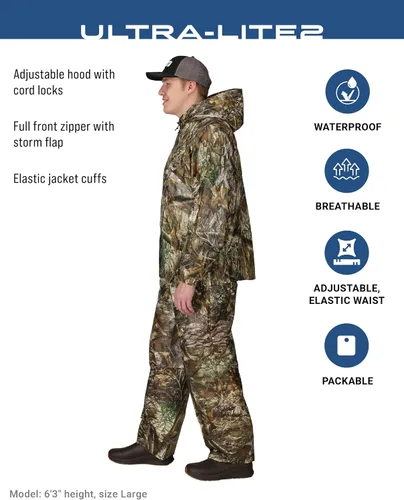 Vista 2 de FROGG TOGGS Traje de lluvia impermeable transpirable Ultra-Lite2 de 2 capas para hombre