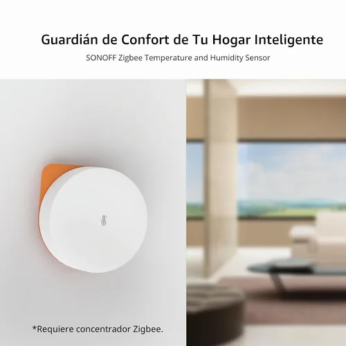 Vista 2 de SONOFF SNZB-02P Zigbee - Sensor de temperatura y humedad, Termómetro higrómetro interior con alerta, funciona con Alexa y Google Home para monitoreo