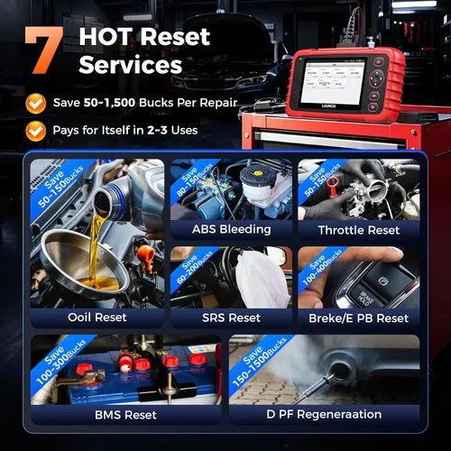 Vista 3 de Escáner LAUNCH OBD2 CRP123X, lector de códigos, para ABS, SRS, herramienta de escaneo de transmisión del motor, Android 7.0, pantalla táctil de 5.0