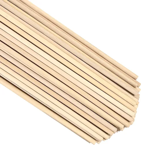 Vista 8 de Varillas de madera redondas de 1/4 x 17.5 pulgadas, sin terminar, para bricolaje, piruletas, soporte para pasteles, 100