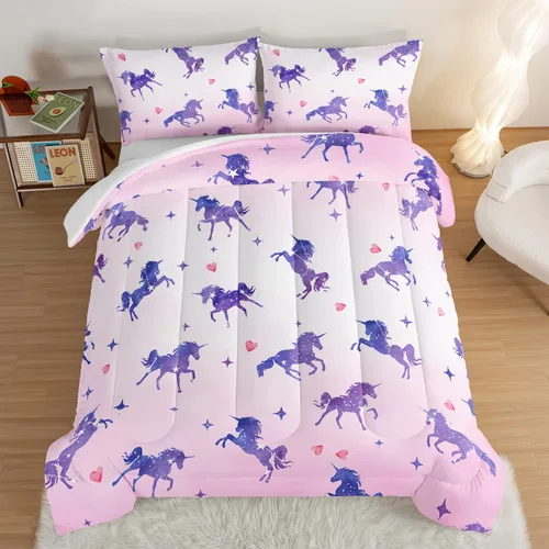 Vista 19 de Juego de edredón de mariposa HOSIMA con 2 fundas de almohada, edredón de galaxia con cielo estrellado lunar, decoración de habitación de mariposas