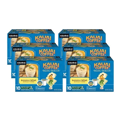 Vista 57 de Kauai Coffee Cápsulas K-Cup para cafeteras Keurig, café arábica, 10% hawaiano, tostado medio, aroma brillante con notas florales, descafeinado, 1