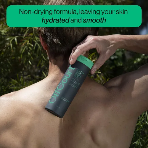 Vista 6 de OffCourt Gel de baño sin sulfato para hombres y mujeres, exfoliante que no seca con ácidos glicólicos y lácticos, deja la piel fresca y suave