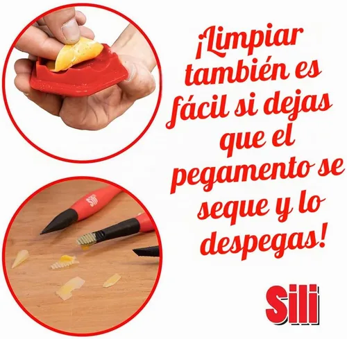 Vista 7 de Sili Kit de cepillos de pegamento con micro cepillos aplicadores de pegamento para madera y cápsula de almacenamiento