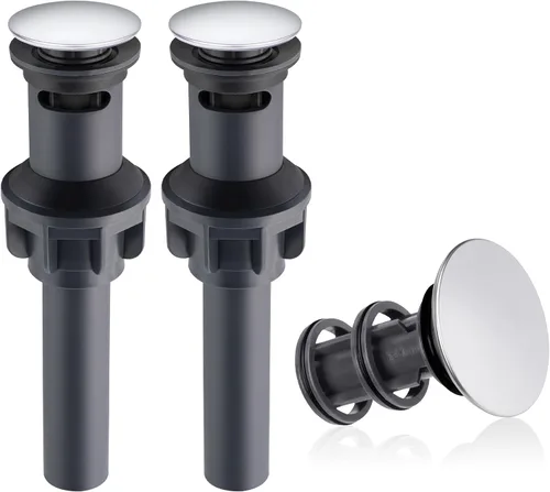Vista 13 de Hibbent Paquete de 2 Tapones Universales de Drenaje para Fregadero de Baño, Colador de Drenaje Emergente con Desbordamiento, Tapón de Fregadero
