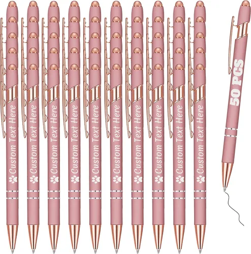 Vista 21 de Bolígrafos personalizados a granel 10 con nombre, grabados con punta de lápiz, bolígrafos de bola personalizados de escritura suave, regalos