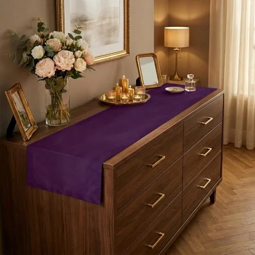 Vista 28 de Luxe Shine™ by D'Moksha - Camino de mesa negro de 36 pulgadas, elegante camino de mesa de seda, lavable a máquina, 14 x 36 pulgadas para tocador