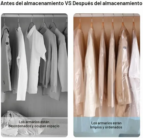 Vista 4 de BEISHIDA 25 bolsas de plástico de 35.5 pulgadas, bolsas de plástico transparente para limpieza en seco, bolsas de lavandería para ropa para colgar