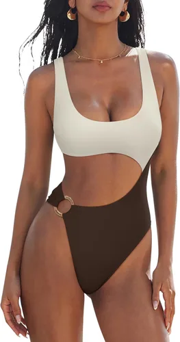 Vista 16 de SUUKSESS Traje de baño sexy de una pieza con control de abdomen para mujer