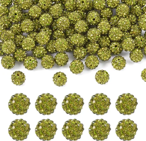 Vista 11 de Beadthoven - 100 cuentas de diamantes de imitación de arcilla de 0.394 pulgadas para la fabricación de joyas, cuentas de bola de disco de cristal