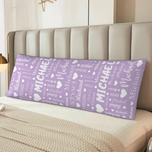 Vista 7 de Funda de almohada corporal personalizada con nombre (20 x 54 pulgadas), funda de almohada de cuerpo largo personalizada para niños, mamá, papá