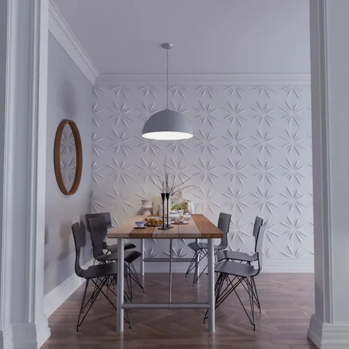 Vista 8 de Ekena Millwork WP20X20INWH 19 5/8 pulgadas de ancho x 19 5/8 pulgadas de alto Inula EnduraWall Decorativo 3D Panel de Pared Cubre 2.67 pies cuadrados
